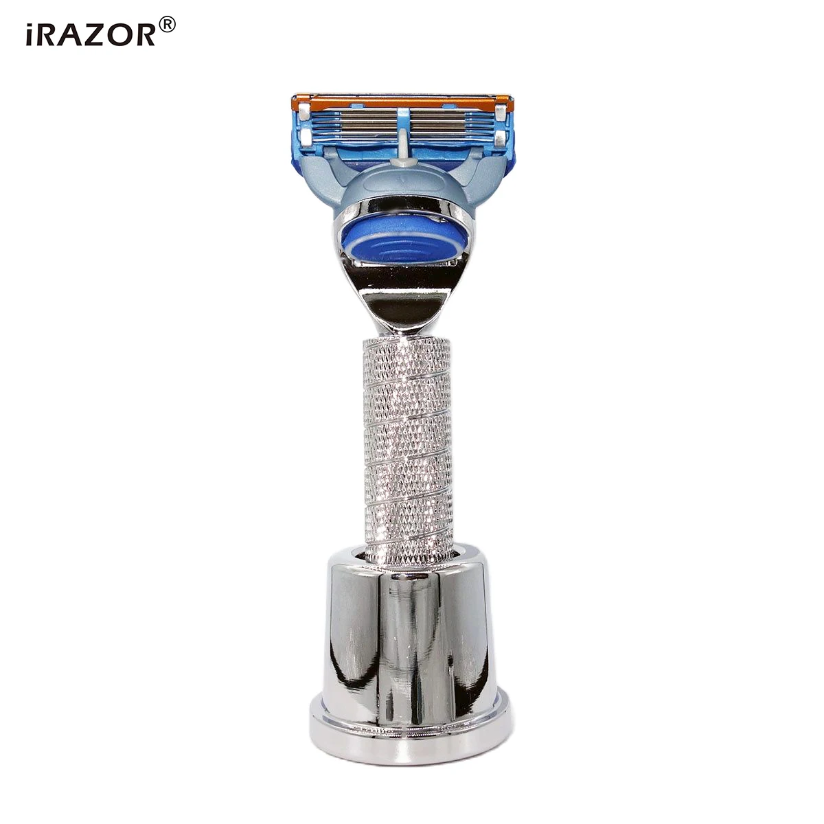 

iRAZOR Classic F5 5-Edges Fusion Razor Kit Wet Manual Shaver Barber Grooming Tool for Men with Stainless Steel Stand Holder