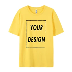 Custom 100% Cotton Personalized Graphic Tee - Short Sleeve Unisex T - Shirt with Your Logo, Photo, or Text - XXXL (Yellow)