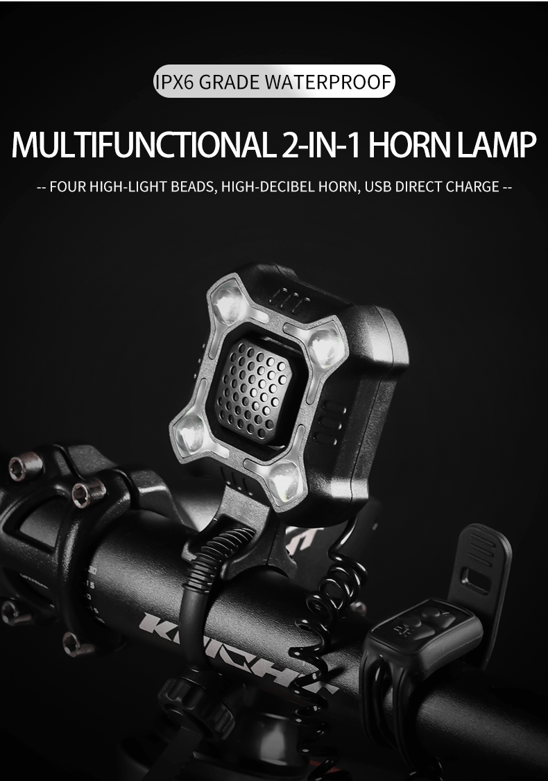 Description Picture 3 of itemBicycle Electronic Bell Bicycle Light Scooter E-bike Trumpet Alarm Bike Bell USB Charge Cycling Warning Alert Safety Riding