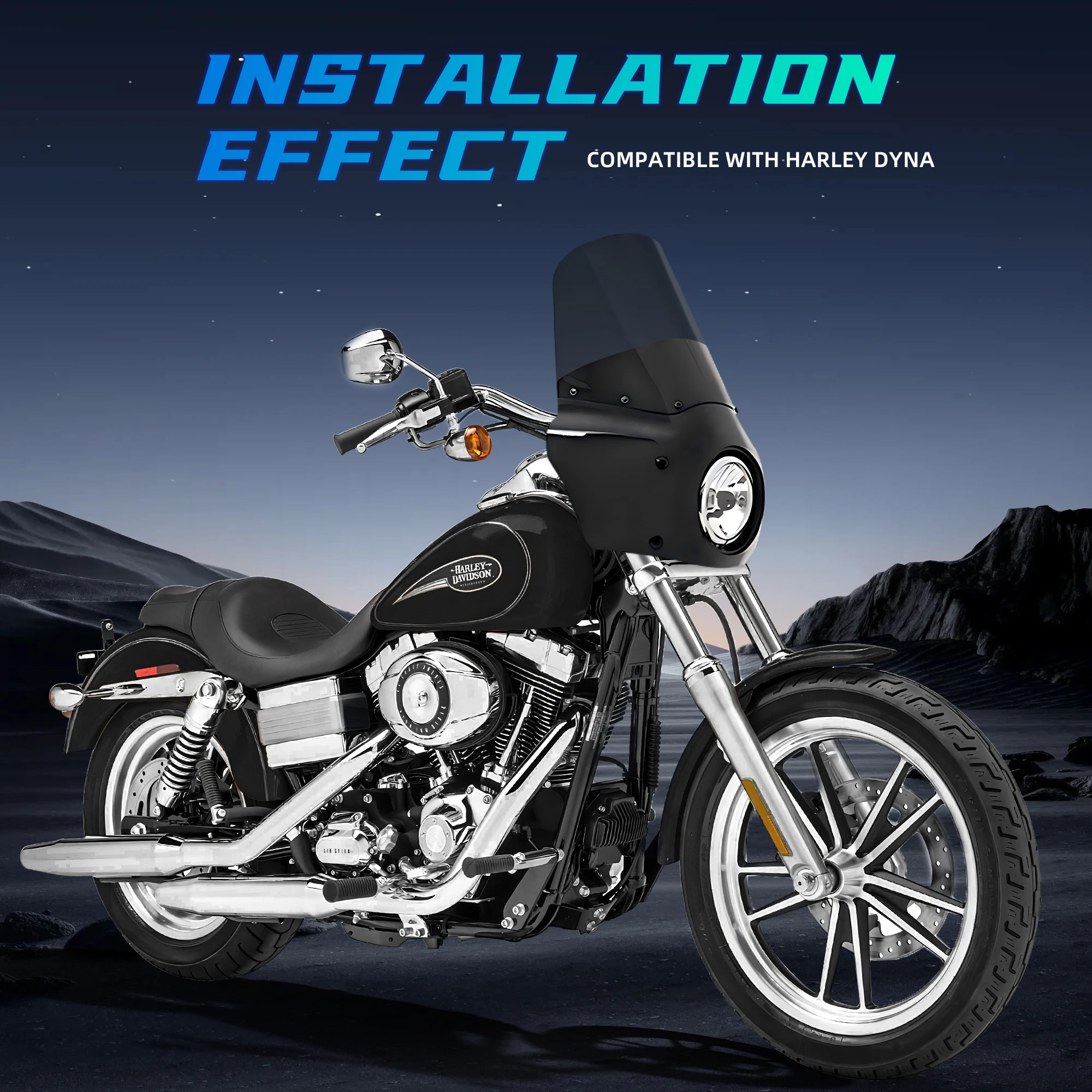11 inch Windshield Front Fairing For Road Warrior Fairing For Dyna Super Glide 06-14 FXBB Softtail Street Bob 18-22 FXCW Rocker