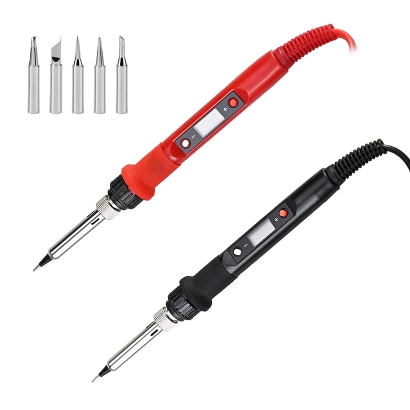 

220V 110V 80W Electric Soldering Iron LCD Adjustable Temperature Ceramic Heater Solder Iron Quality Soldering Iron Tips