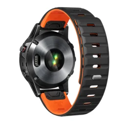 Magnetic QuickFit Silicone Watch Band Bracelet - 22mm (Black Orange)
