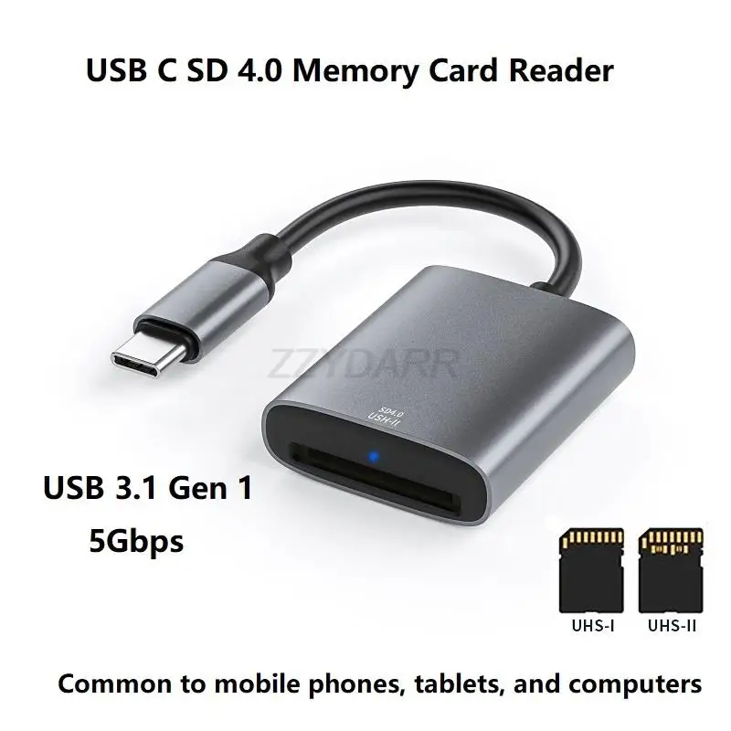 USB C SD Card Reader Type C SD 4.0 Memory Card Adapter Card Reader OTG Adapter For UHS-I SDXC SDHC Cards For iPhone 16/15/MacBook Pro/USB Type