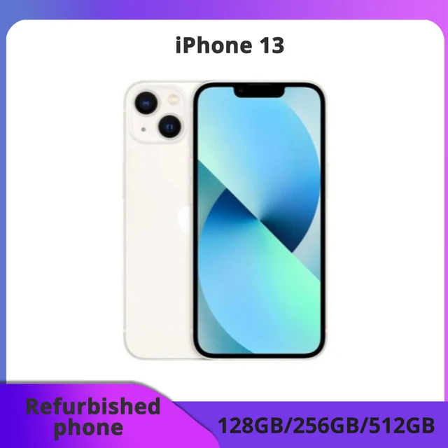 Téléphone reconditionné Apple iPhone 13 6,1 pouces 128/256 Go ROM Écran OLED Super Retina authentique Face ID IOS 5G Excellent état 1