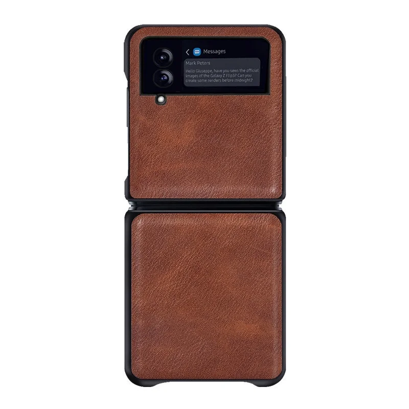 Luxury Vintage Genuine Leather Case for Samsung Galaxy Z Flip 4 3  Classic Business Cover for Galaxy Z Flip4 5G