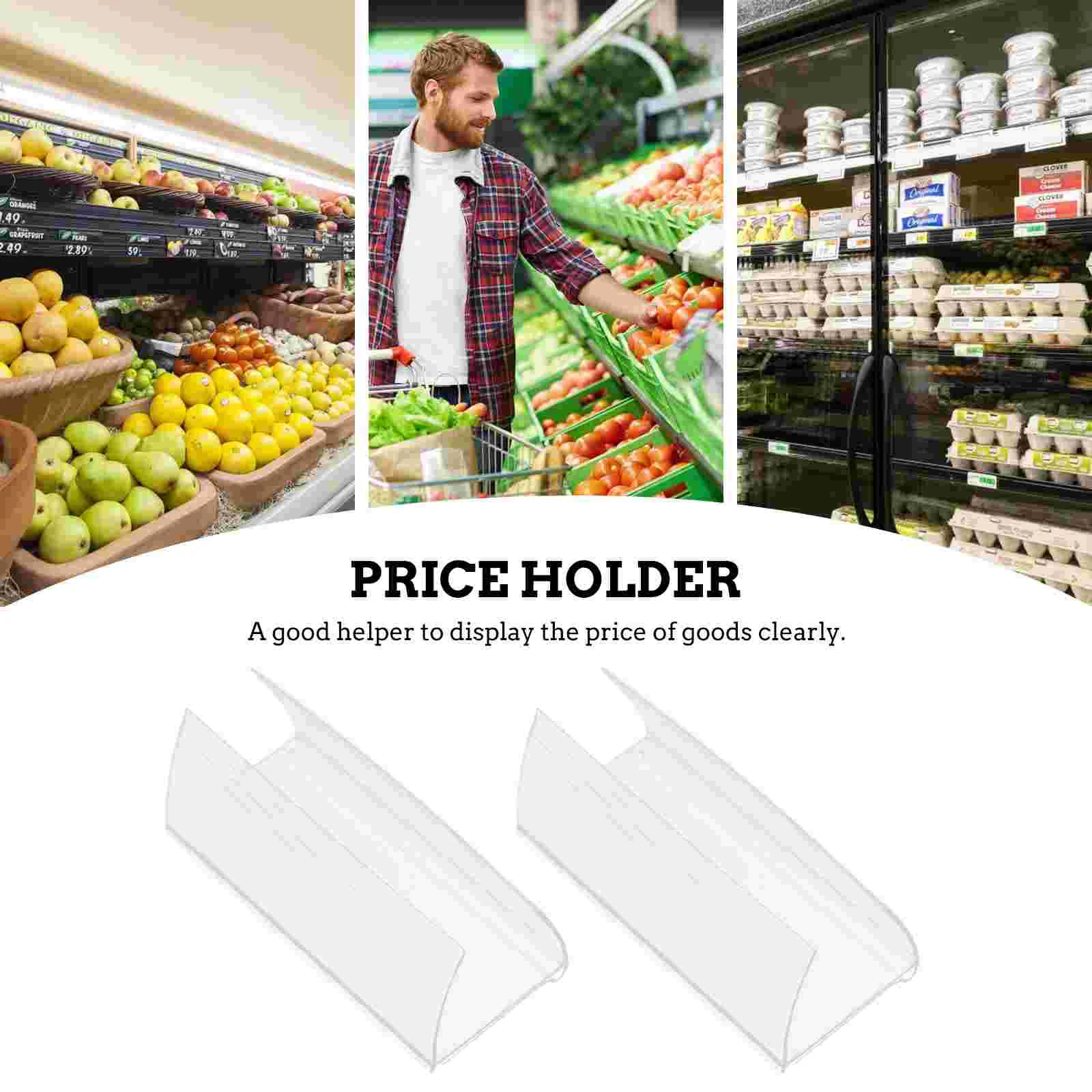 30 Pcs Shelf Label Holder Price Tag Display Transparent Supermarket Retail Holders Magnetic Pvc Adhesive Labels 4