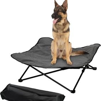 Elevated Dog Bed Portable Raised Pet Cot Indoor Folding Dog Cot Bed Padded Filling Carrying Bag Included Pet Camping Traveling 1