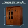 Saunas, 3 Person Capacity Ultra Low EMF Infrared Therapy Home Sauna Box with Bluetooth, Roof Vent, and LED Control Panel 5