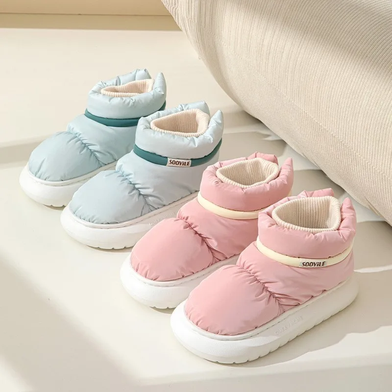 2023 New Outdoor Waterproof Platform Snow Boot Women Warm Plush Lining Ankle Boots Woman Non Slip Thick Bottom Cotton Shoes 2