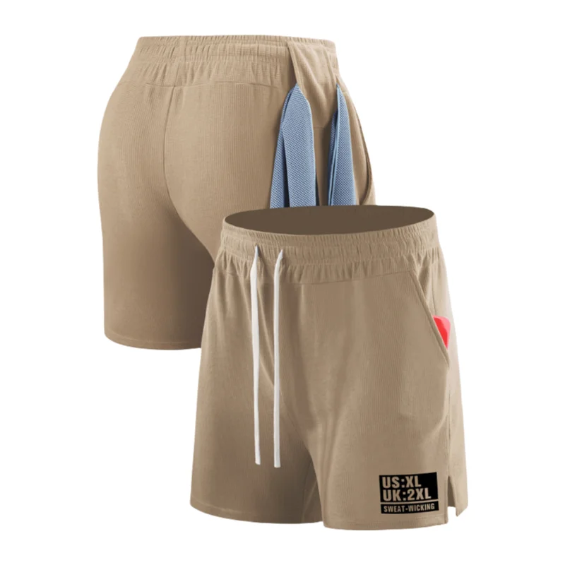 Waffles Sports Shorts Men's Running Football Fitness Quick-drying Breathable Comfortable Loose Thin Quarterly Pants