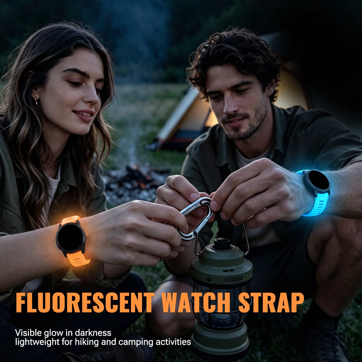 Glow-in-the-Dark Silicone Watch Band - Soft and Durable Replacement Wristband Bracelet (50/45mm)
