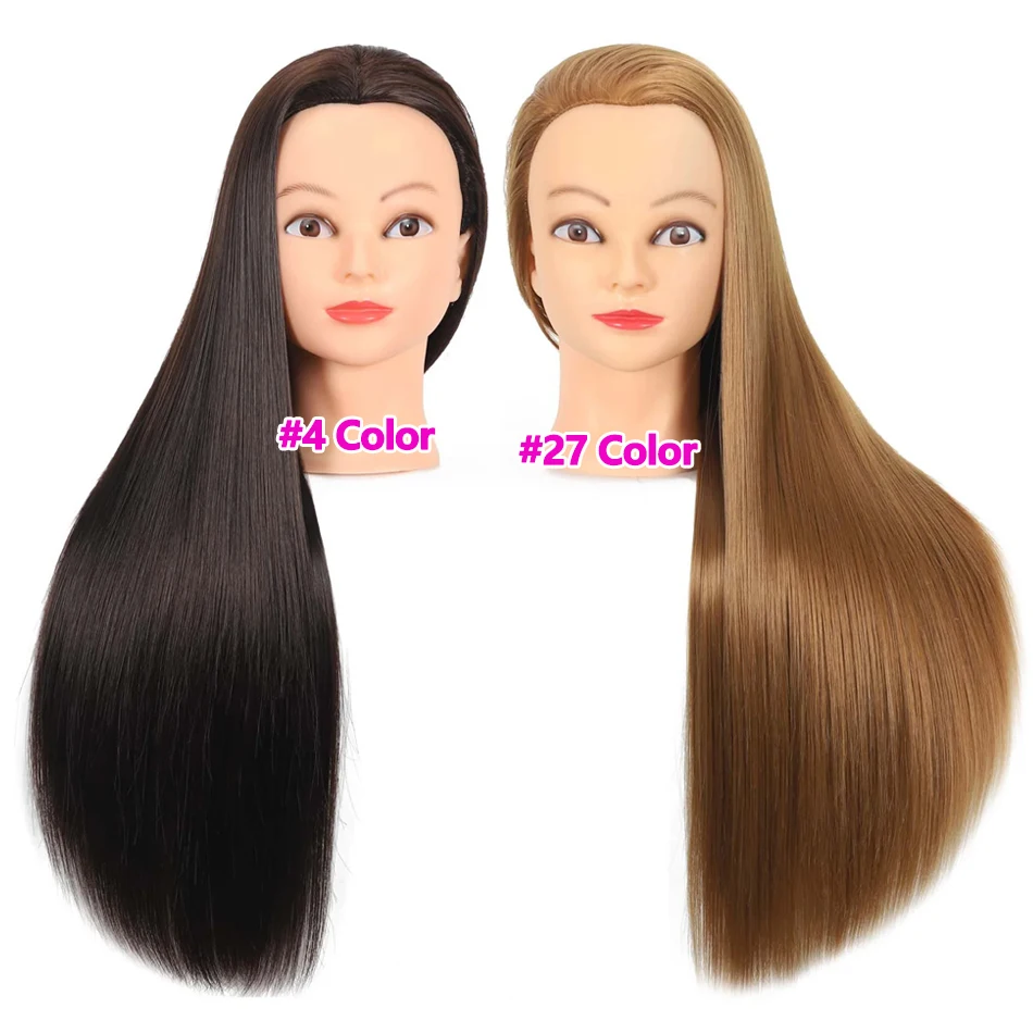 Long Synthetic Fiber Hair Mannequin Head With Free Clamp Stand Hairdresser Training Manikin Cosmetology Doll Head For DIY Braid Best Sellers In Hair Extensions & Wigs