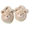Cute Bear Single Band Winter New Women Slipper Soft Heel Platform Fur Warm Indoor Comfortable Home Fluffy Home Slippers 2