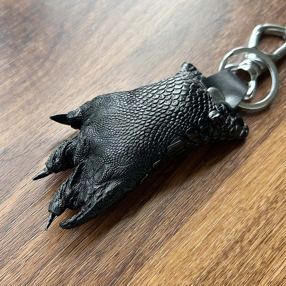Skin of Crocodile KeyChain carabiner Genuine Leather Crocodile Skin Wallet with Key Ring Front and Rear Claw key case key holder key organizer key protector