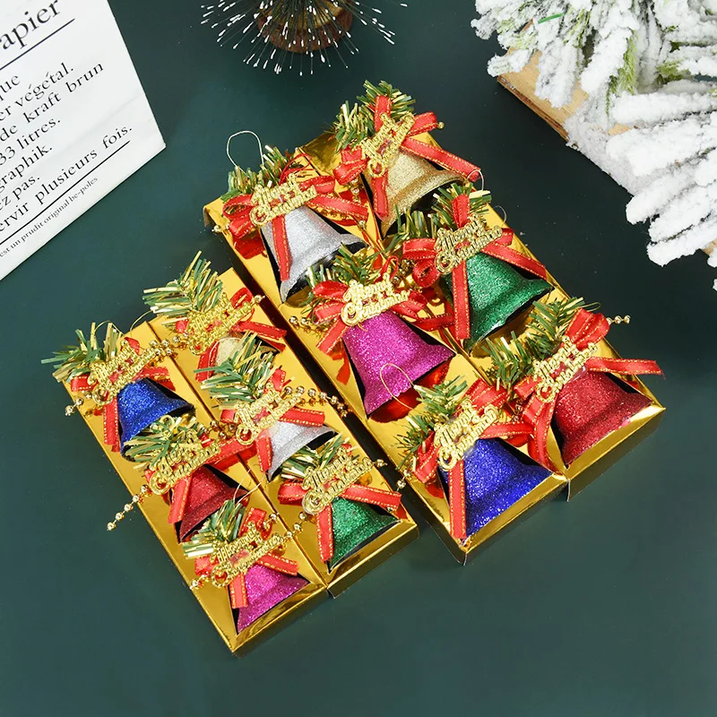 

6Pcs/Box Christmas Bell Pendant Christmas Tree Hanging Bells Decoration Merry Christmas New Year Festival Party Supplies 2024