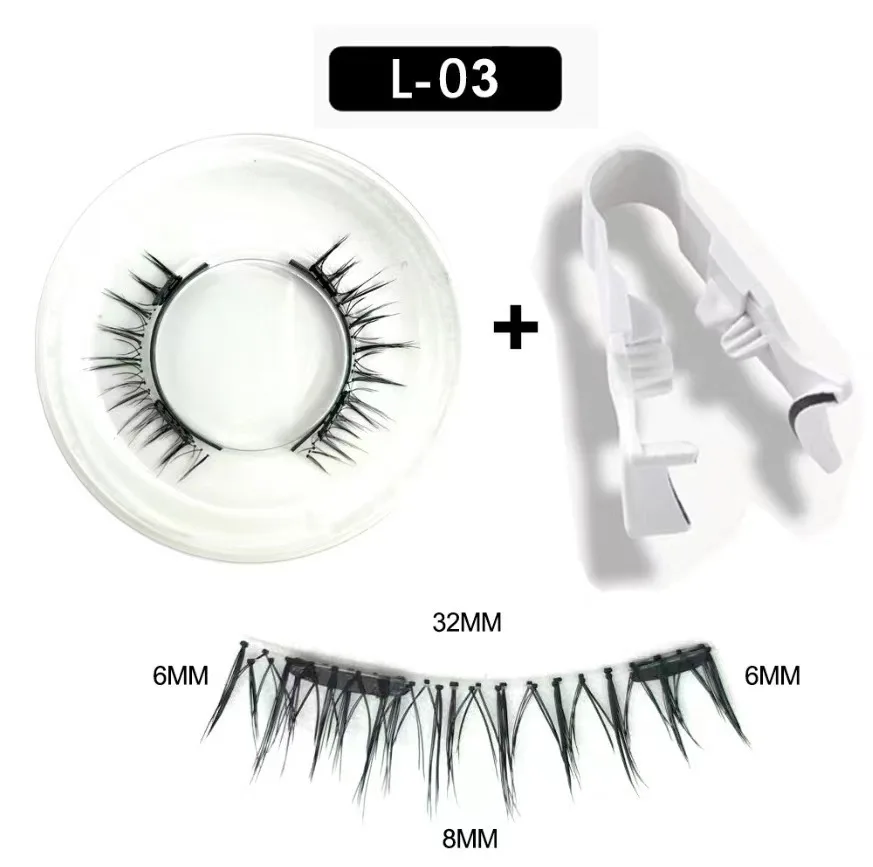 1pair Magnetic Eyelashes Handmade 3D Natural Magnetic False Eyelashes Enlarge Eyes Reusable Tweezers Set