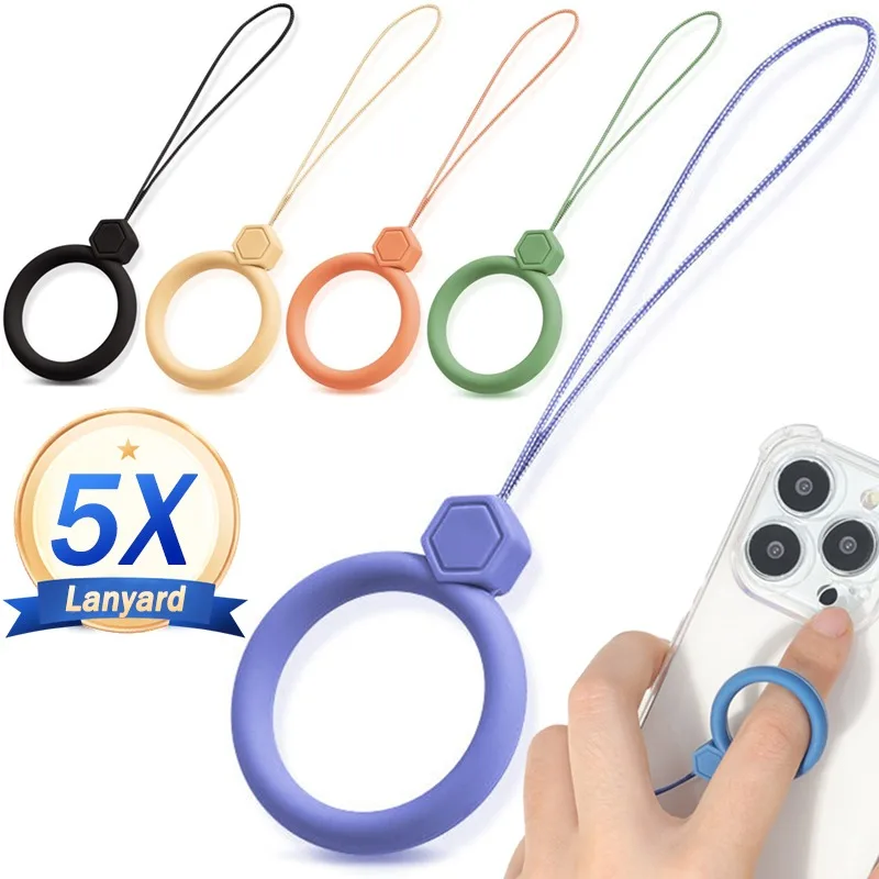Silicone Wrist Strap Lanyard - Finger Ring Anti-Lost Phone Accessory