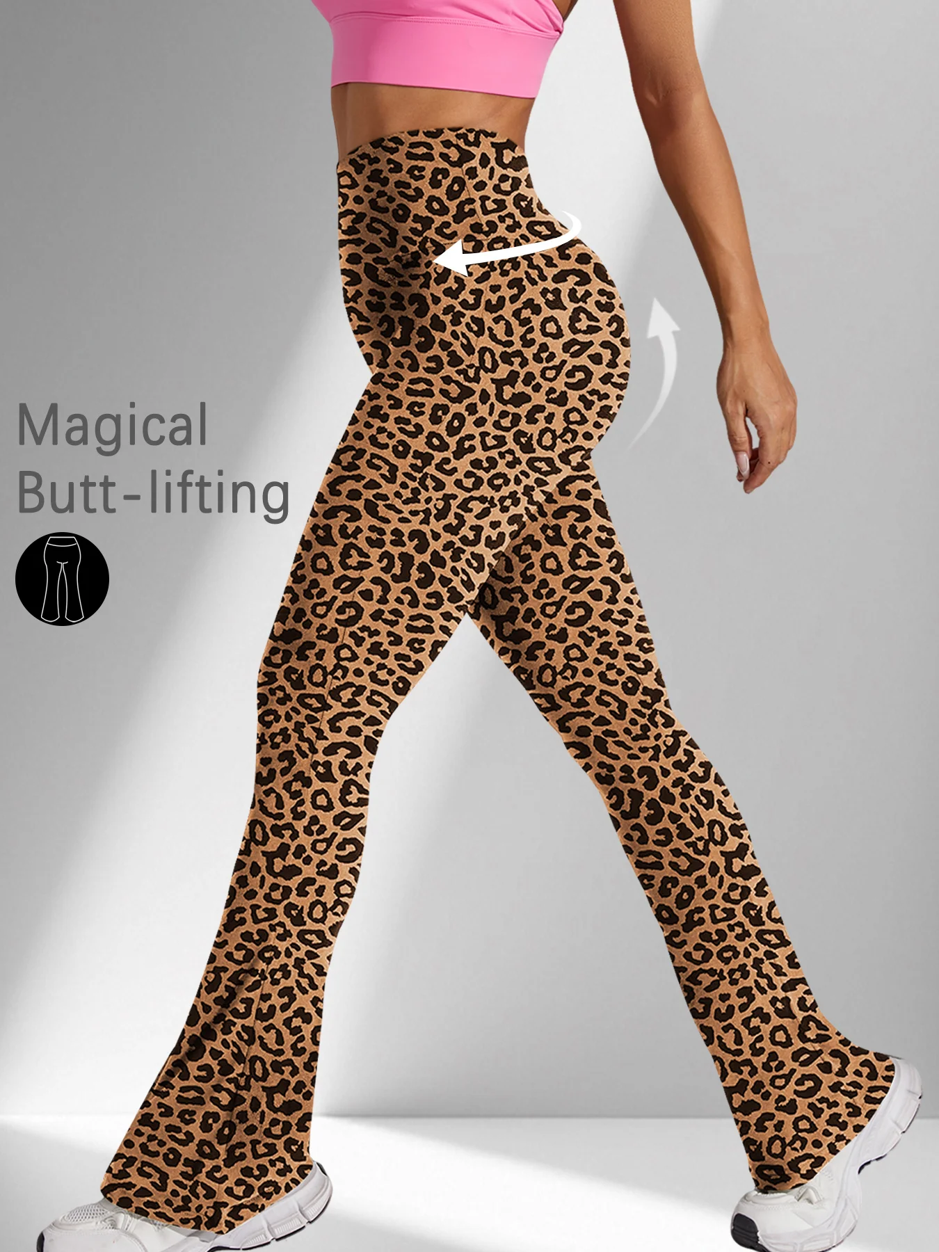 Womens Super Soft High Waisted Flare Leggings Image 11