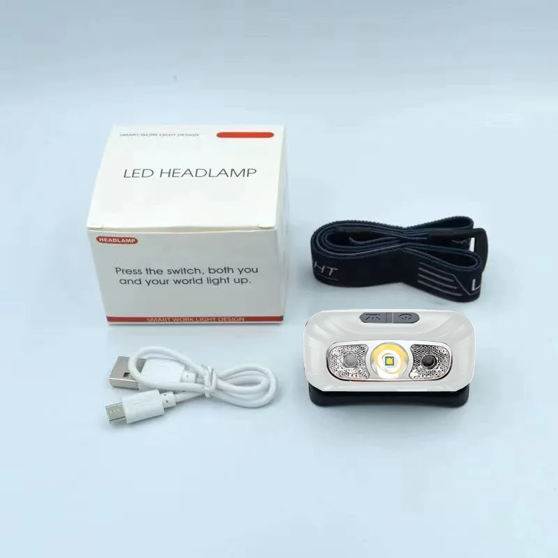 새로운 센서 헤드램프 LED 야외 강한 빛 줌 모델 대형 플러드 라이트 헤드 행잉 낚시 조명 헤드램프