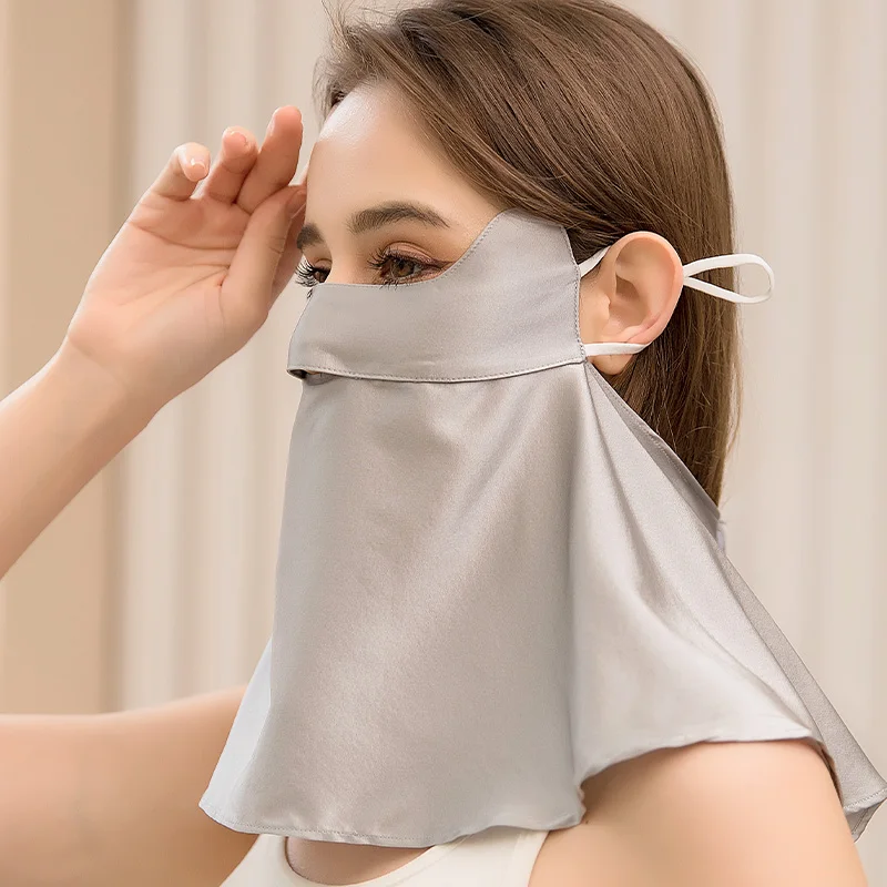 Silk sunscreen mask full face anti ultraviolet face mask sensitive muscle summer female