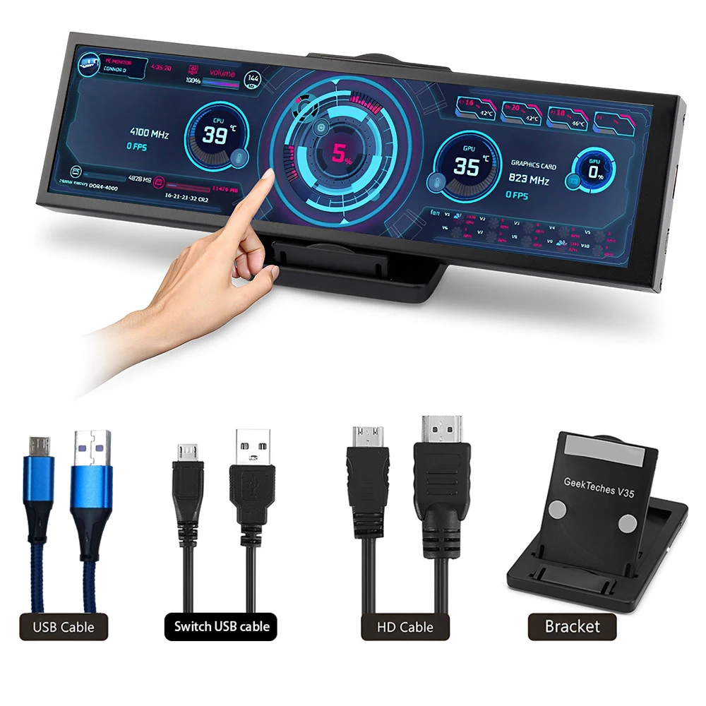 tela-lcd-long-strip-1920x480-hd-mi-placa-motorista-monitor-secund-rio