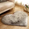 Small Size Heart Shaped Fluffy Rug Shaggy Faux Wool Carpet Sofa Cushion Living Room Bedroom Decorative Floor Mats 4