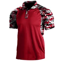 Polo imprimé d'été pour hommes, mode Camouflage Patchwork, manches courtes, hauts de sport de plein air, Fitness, t-shirts respirants 4