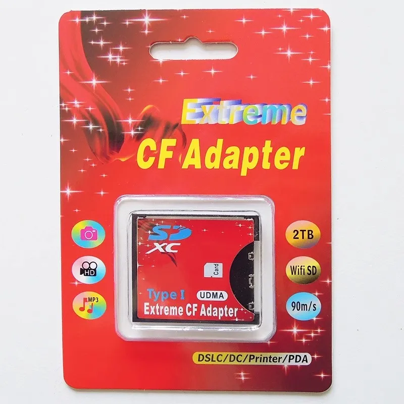Acfthepiey Adaptateur SD Vers CF Type I Prenant En Charge La Carte SD SDHC SDXC MMC Vers Le Convertisseur De Lecteur De Carte Compact Flash Type I Standard