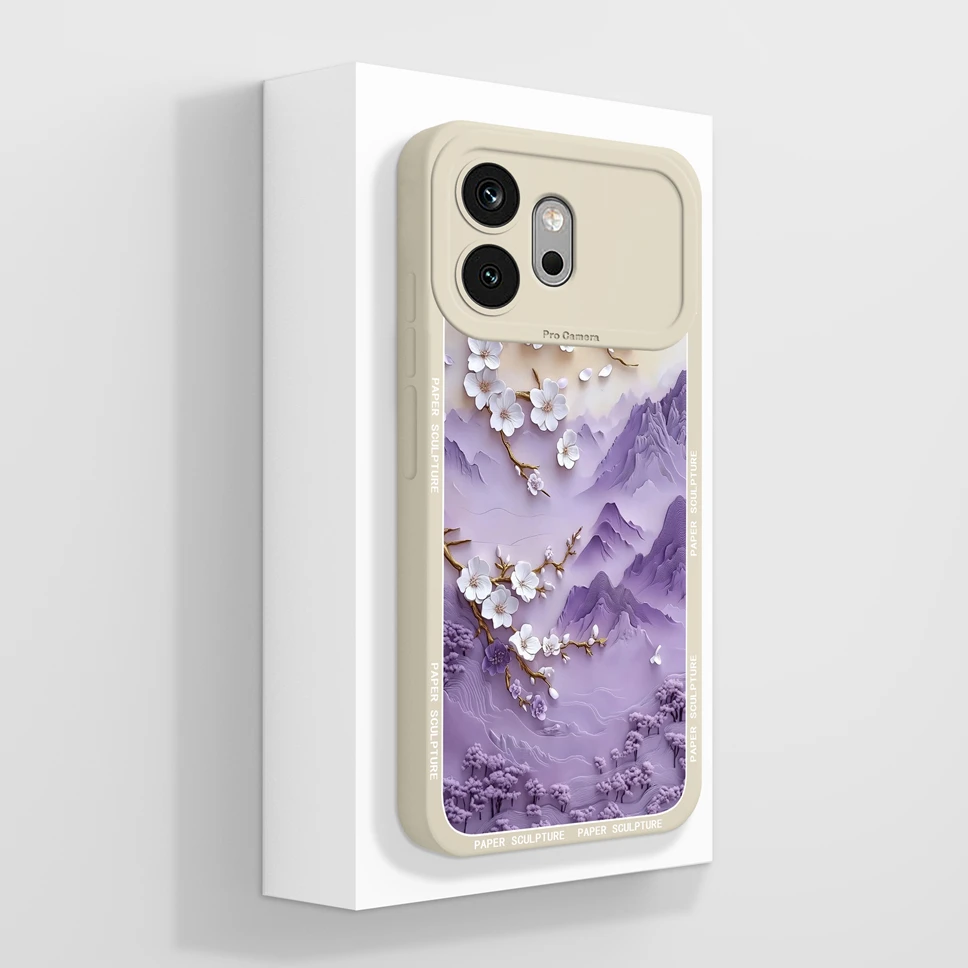 Purple Butterfly Sketch Soft Silicone Shockproof Anti-Slip Back Cover
