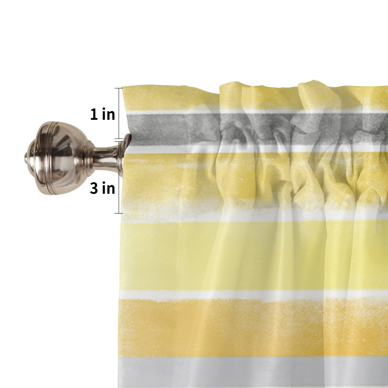 ZEDLIYU Valances for Windows Kitchen Living Room Small Window Valance Yellow Stripe for Kitchen Living Bedroom 1 Panel 5
