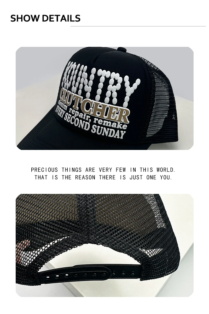 New Unisex Color Block 3D Printed Letters Baseball Hats Sunshade Hip Hop Breathable Street Trucker Caps Mesh Versatile Outdoor
