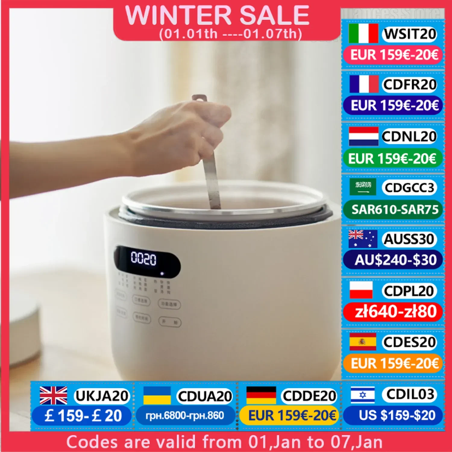 Olayks Pressure Cooker 5 Liters Non-Stick Liner Rice Cooker 24 Hours Timing Reservation Electric 900W Fast Cooking Pot