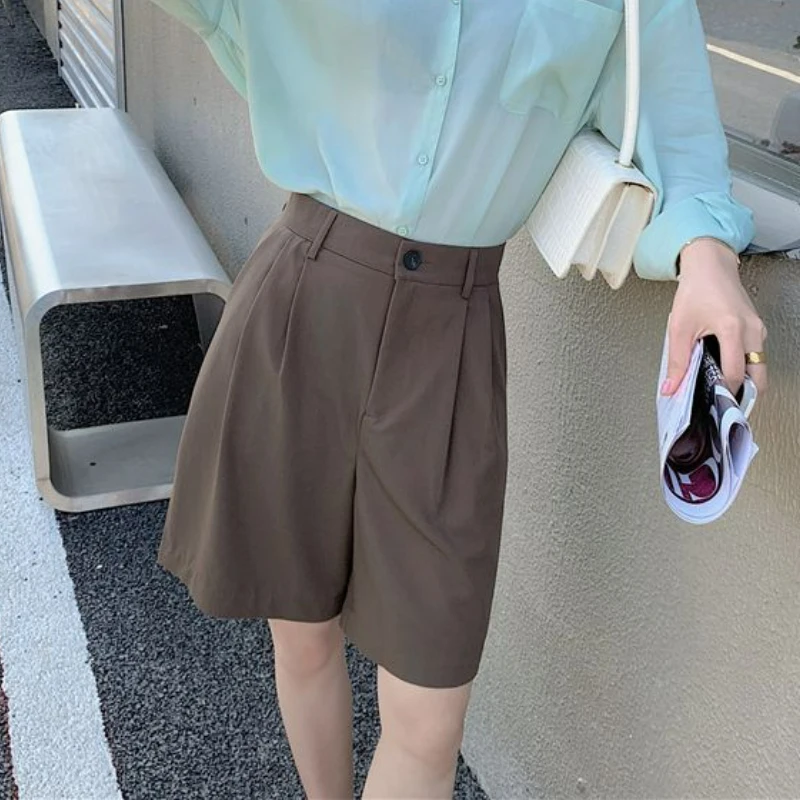 Split Pants Spring/Summer 2023 New High Waisted Vertical Pants Thin Wide Leg Suit Pants Casual Pants Shorts for Women