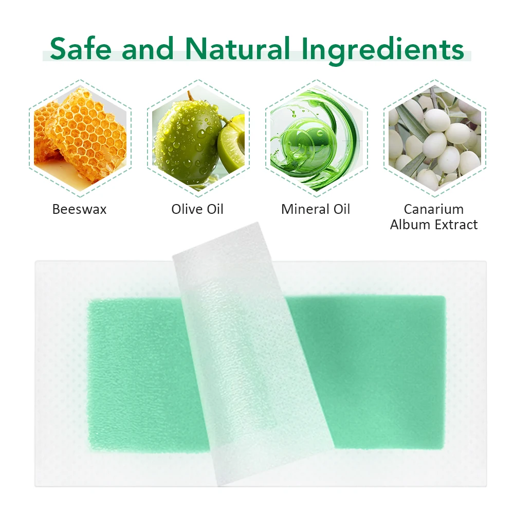 30Pcs Facial Wax Strips Calming Oil Wipes Depilatory Wax Strips Hair Removal Wax Paper Face Eyebrow Upper Lip Chin Hair Remove