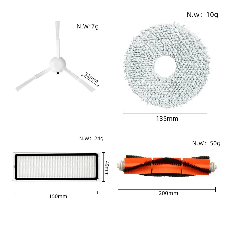 Escova Lateral Principal para Xiaomi Robot Vacuum, Filtro Hepa, Mop Rag, Peças De Reposição De Pano, Acessórios, S10 +, S10 Plus, B105