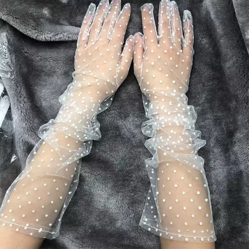 

Women UV Summer Sunscreen Gloves High Elastic Lace Breathable Spring Gloves For Women Touch Screen Cycling Gloves