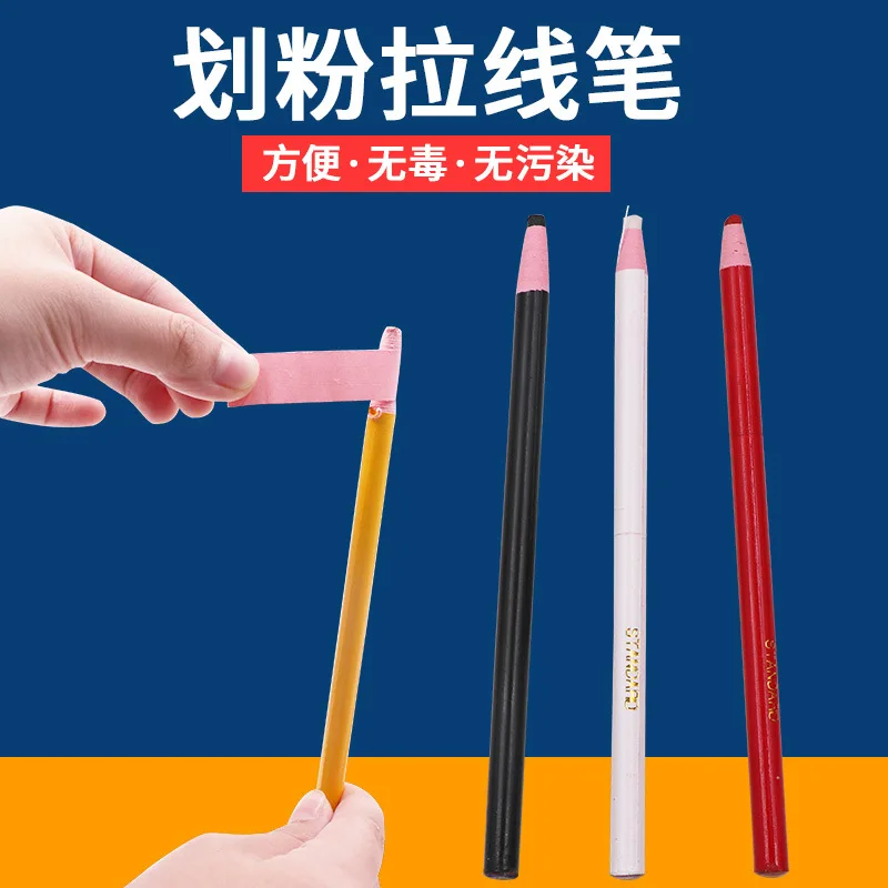 

12PCS No-Cut Pull Line Crayon Leather Draw Line Positioning Pen Roll Paper Hand Tear Crayon Color Pull Line Crayon Marker Pen