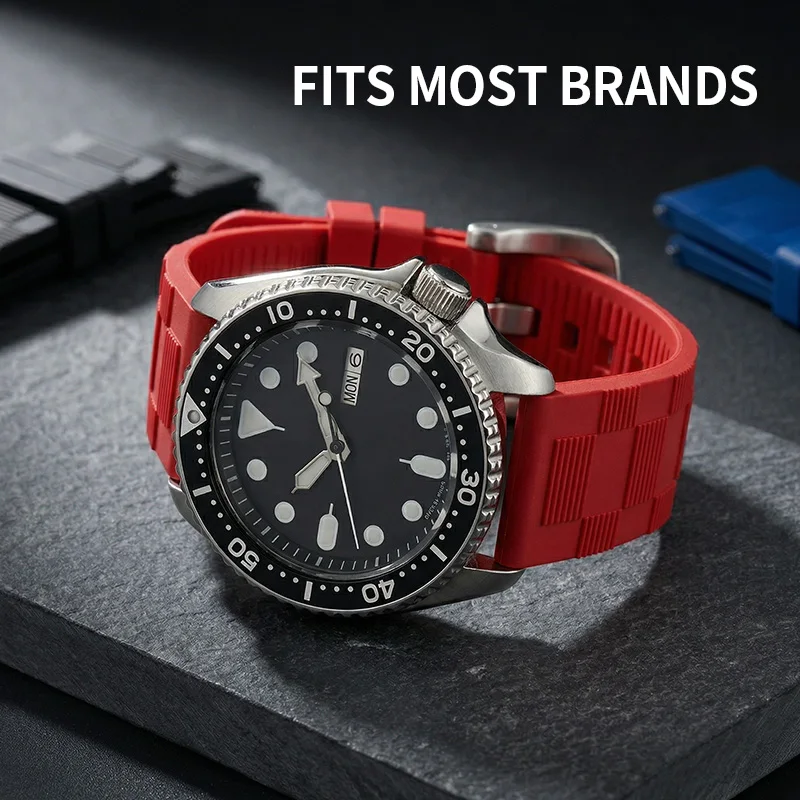 Luxury Breathable Fluororubber Sports Watch Strap