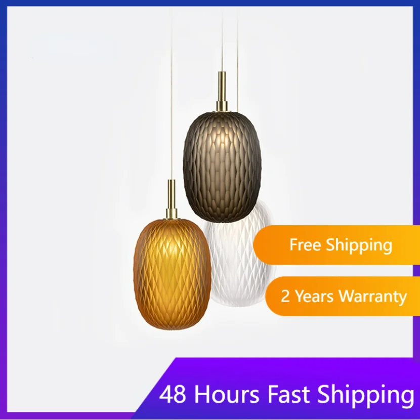 

Glass Pendant Lights for Kitchen Dining Room Restaurant Hanging Lamp Modern Ceiling Chandeliers Decoration Lustre Hotel Bedroom