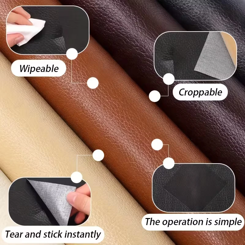 자동차 시트, 소파 및 DIY 공예용 자가 접착 PU 수리 패치, 가구 수리 장 내구성 있는 가죽 시트