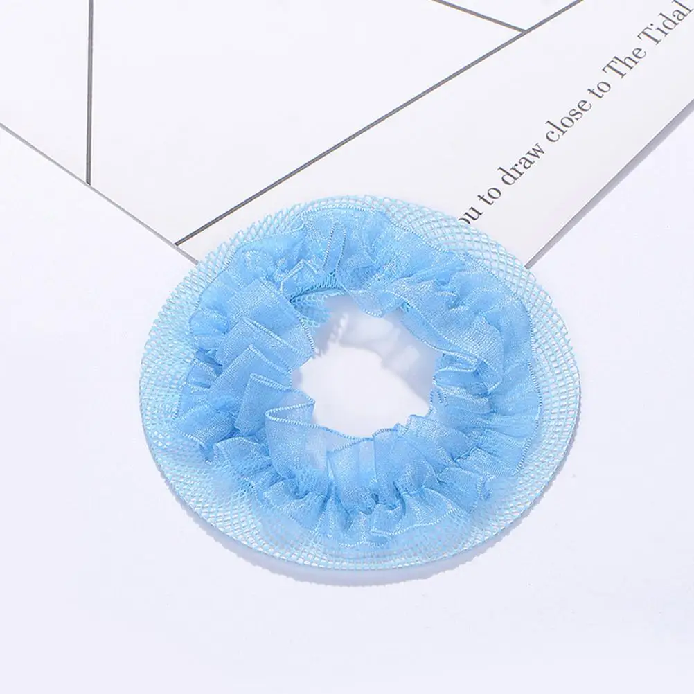 5pcs Invisible Net Set Coil Hair Ornaments Hairnet Hair Nets Bun Cover Accessories for Women Girls (Blue)