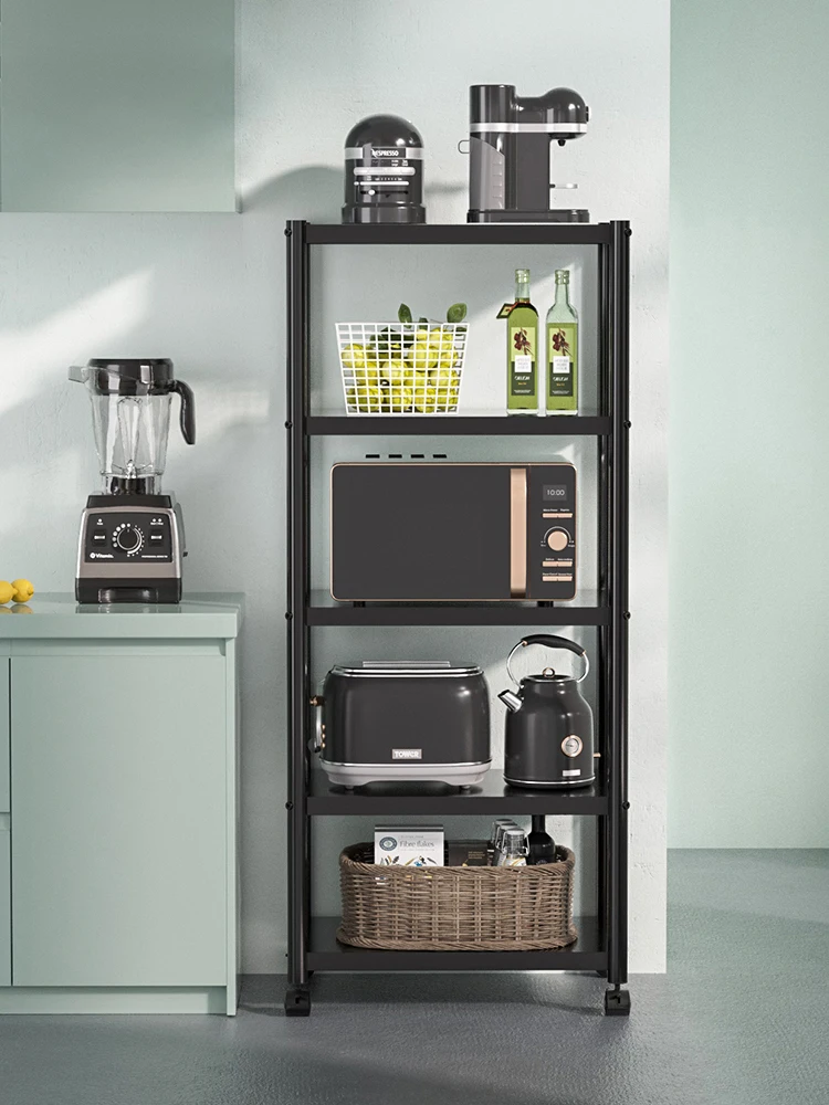 

Floor-to-floor multi-storey multi-functional storage rack for kitchen cookware microwave storage storage rack