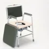 Aluminum Alloy Frame Elderly Toilet Chair, Dual-Purpose Commode and Bath Chair, Non-Slip Rubber Foot Mat, Portable Seat 2