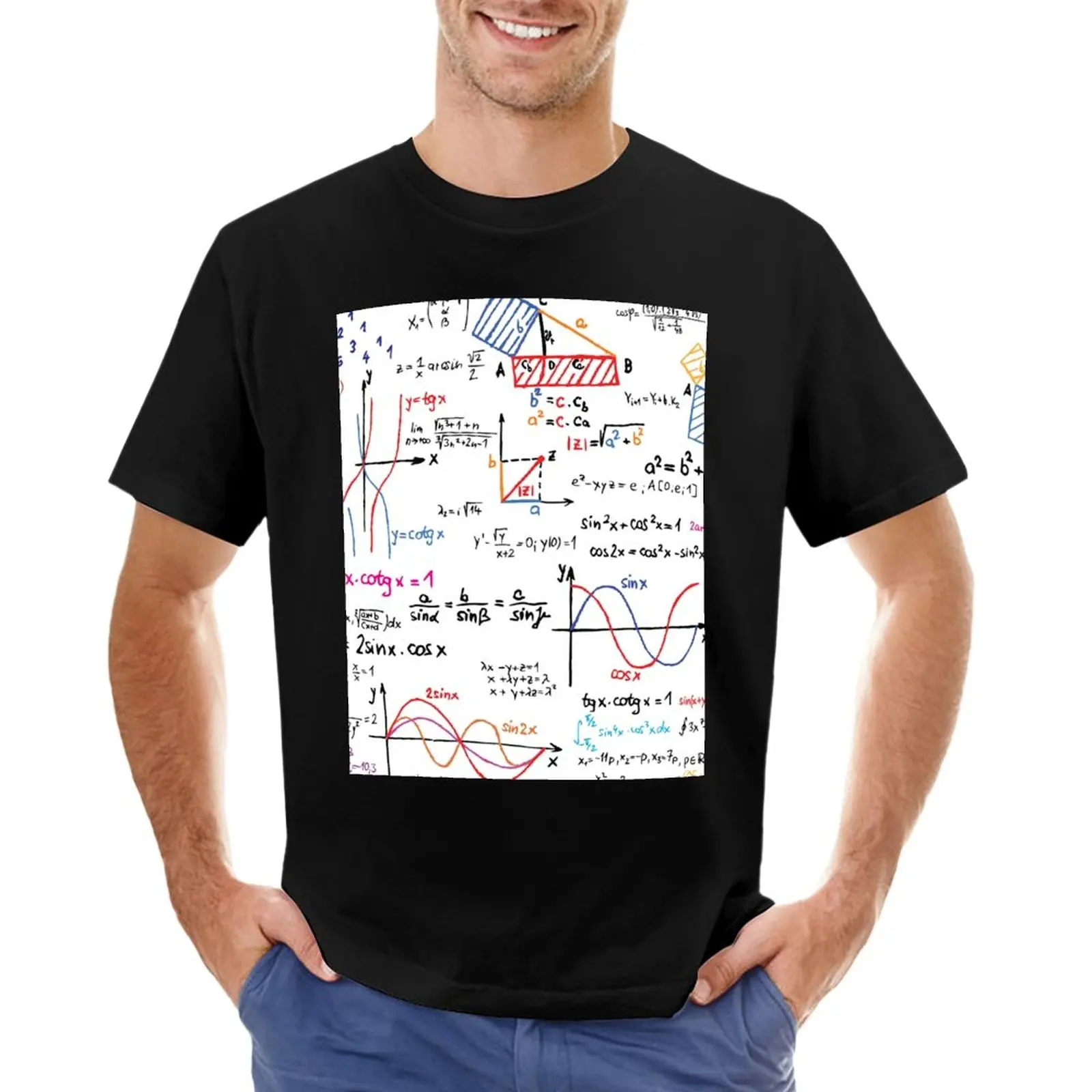 Matematica Formule Numeri T-Shirt Estate Top Estate Top Mens Graphic T-Shirt Hip Hop