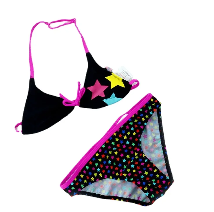 Summer Children Cute Star Pattern Split Bikini Bathing Suit Girls Split Two-pieces Swimwear Girls Swimsuit