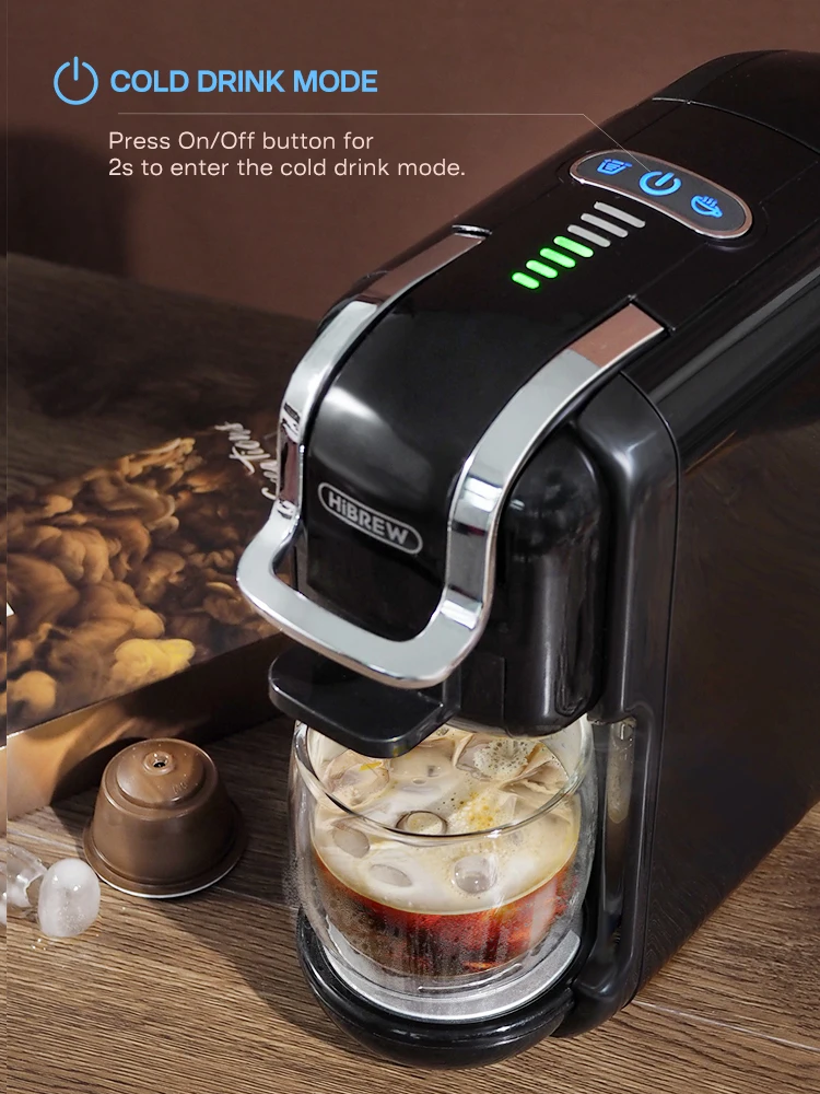 HiBREW Máquina de Café Portátil para Coche y Hogar, Cafetera de Expreso,  Compatible con Cápsulas Dolce