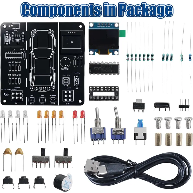 DIY Electronics Project Car Driver Simulator Kit STEM Soldering Practice Car Driving Simulation Solder Kit for School Learning - Image 2