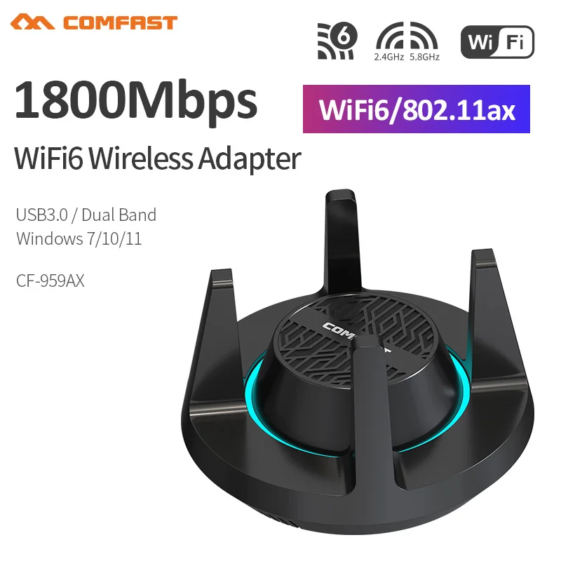 Беспроводная Двухдиапазонная сетевая карта 1900 Мбит/с USB3.0 wifi 2 4G и 5 8G Dongle Adapter Externel 4
