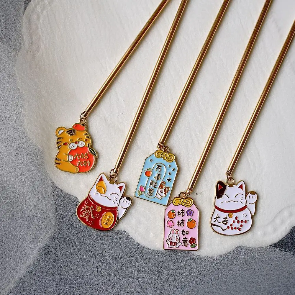 

Luck New Headdress Braided Hairpins Letter Animals Women Hairpins Chinese Hair Fork Lucky Cat Hair Sticks