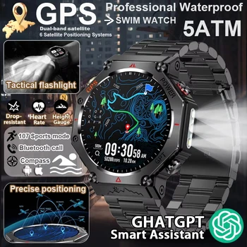 2025 Per HUAIWE Militare All'aperto GPS Sport Astuto Della Vigilanza Degli Uomini 1.39 "5ATM Impermeabile 530mAh ChatGPT AI Assistente Bussola Smartwatch